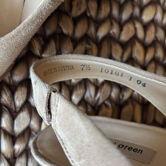 Paul Green Savannah Pump Tan Suede Peep Toe Block Heel Size 7,5 - Picture 5 of 15